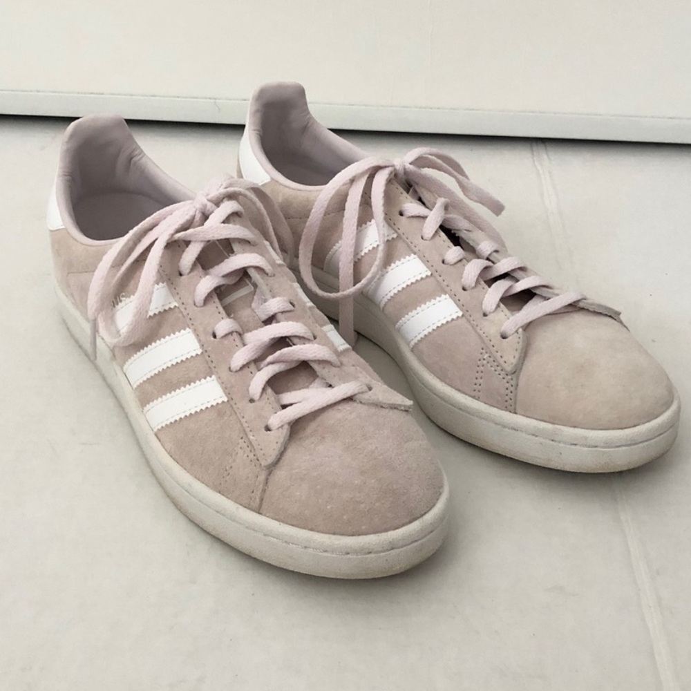 Adidas Beige Pink Suede Campus Sneaker